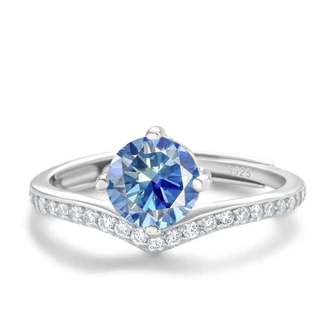 Real 1 Ct Moissanite Wedding Ring for Women 925 Sterling Silver Round Brilliant Lab Diamond Engagement Finer dating gifts 56e