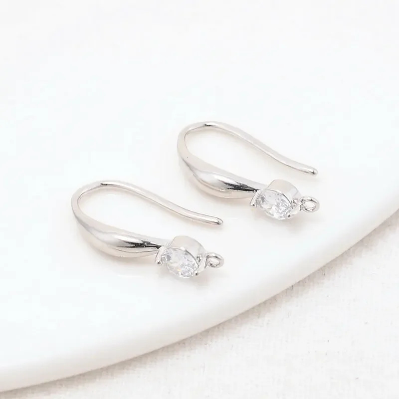 1018MM 14K Gold Plated and Zircon Stud Earring Making Supplies Hook For Jewellery Accessories 251219