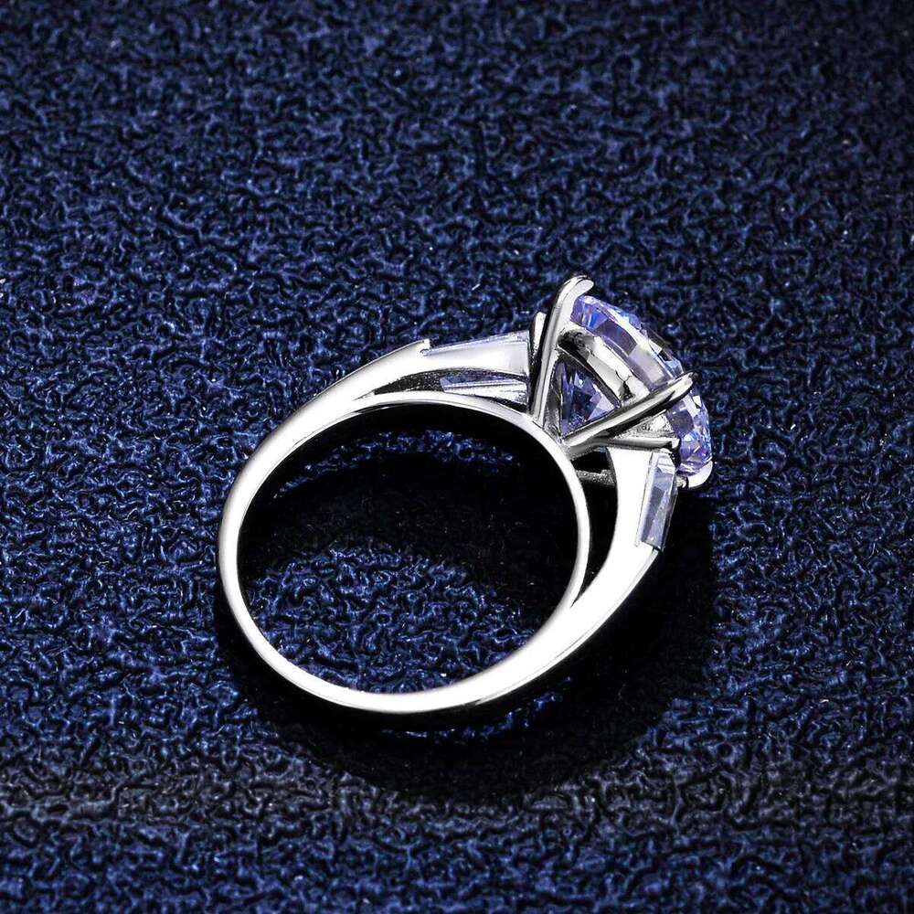 Luxury 5 Ct Moissanite Gemstone 4 Claws Super Sparkling Ring For Women Fashion Wedding Jewellery gift us size 5-9 1d0