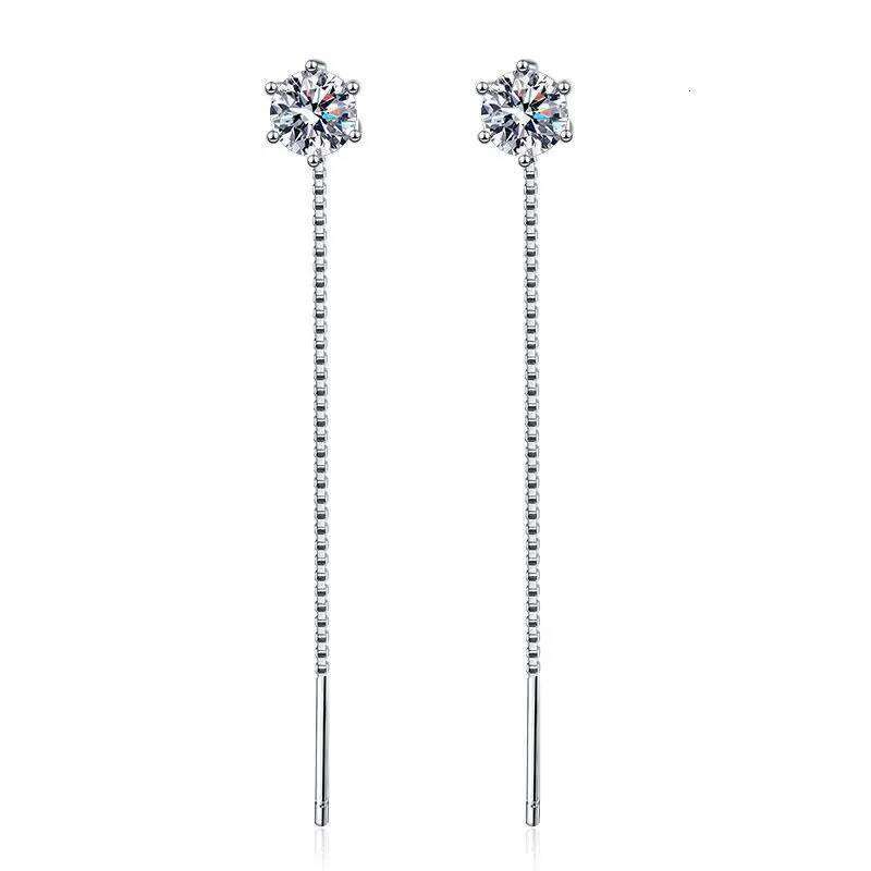 0.5-1ct Moissanite Earrings for Women Lab Grown Diamond Ear Studs 925 Sterling Silver Fine Jewelry Gift 076