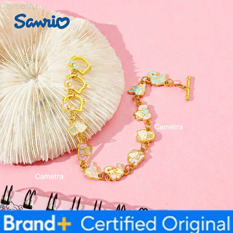 Sanrio Sweet and Cute HelloKitty My Melody Series Hollow Enamel Bracelet Fashion Kawaii Jewelry Gift H251229