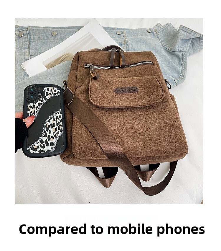 Double shoulder bag for women, Korean style, large capacity women's backpack