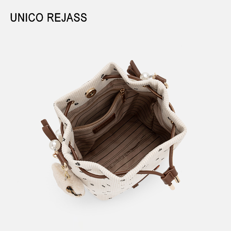 UNICO REJASS 2026s New Jacquard Design Large Capacity Commuter Bucket Bag Fashion Handbag Shoulder Bag