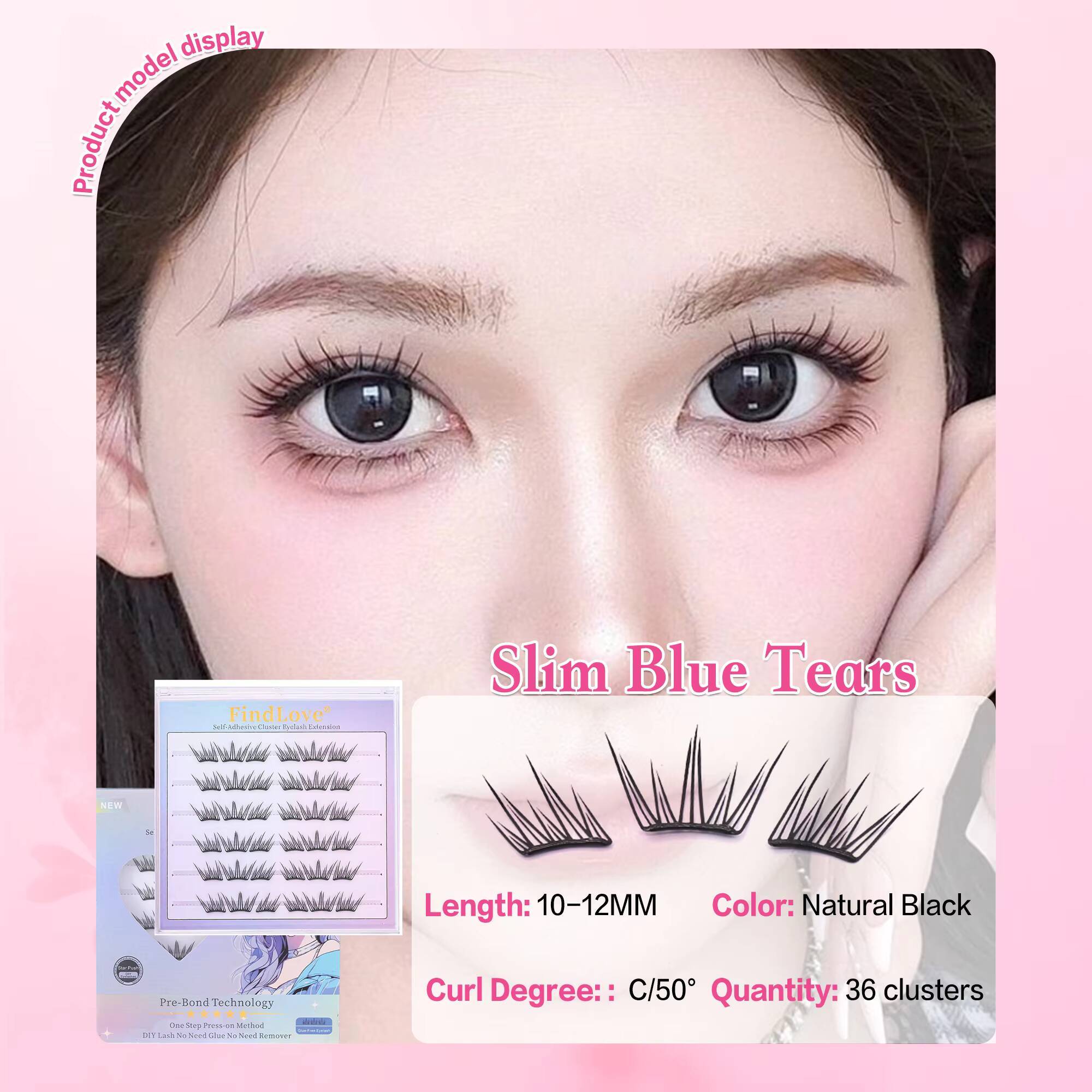 Wholesale New Series Glue Free Eyelashes Self Adhesive Lashes Long Standing Fluffy Natural Looking Style Press on Lashes