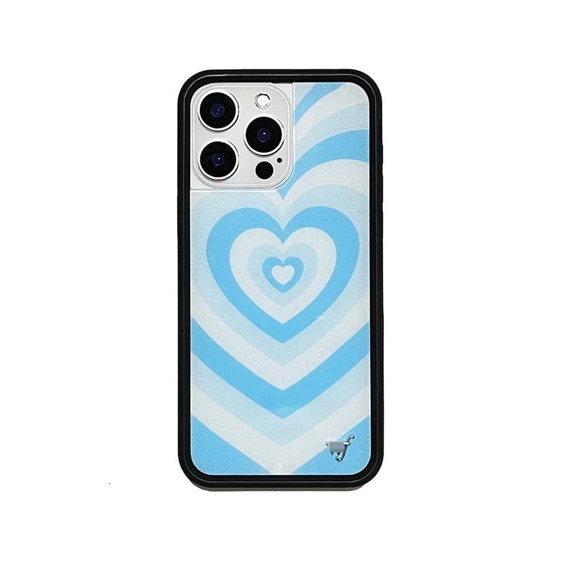 Trendy Brand Colorful Big Heart Striped Small Flower Case for Apple 16 Pro Max iPhone 14/15
