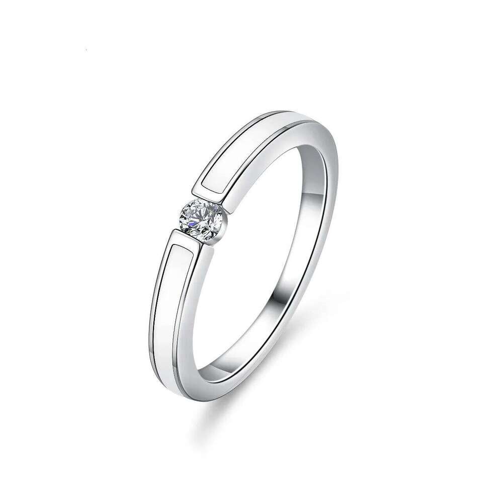 3mm Moissanite Ring for Women S925 Solid Silver with 18k White Gold Plated Diamond Wedding Bridal Band Luxury Jewelry Gift c44