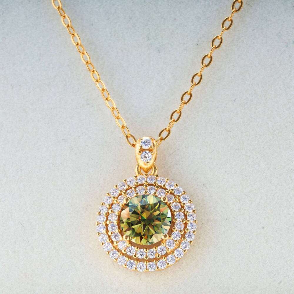 1.0 Ct Certified D Color Moissanite Pendants for Women Classic Wedding Necklace Original S925 Sterling Silver Jewelry GRA 0ed