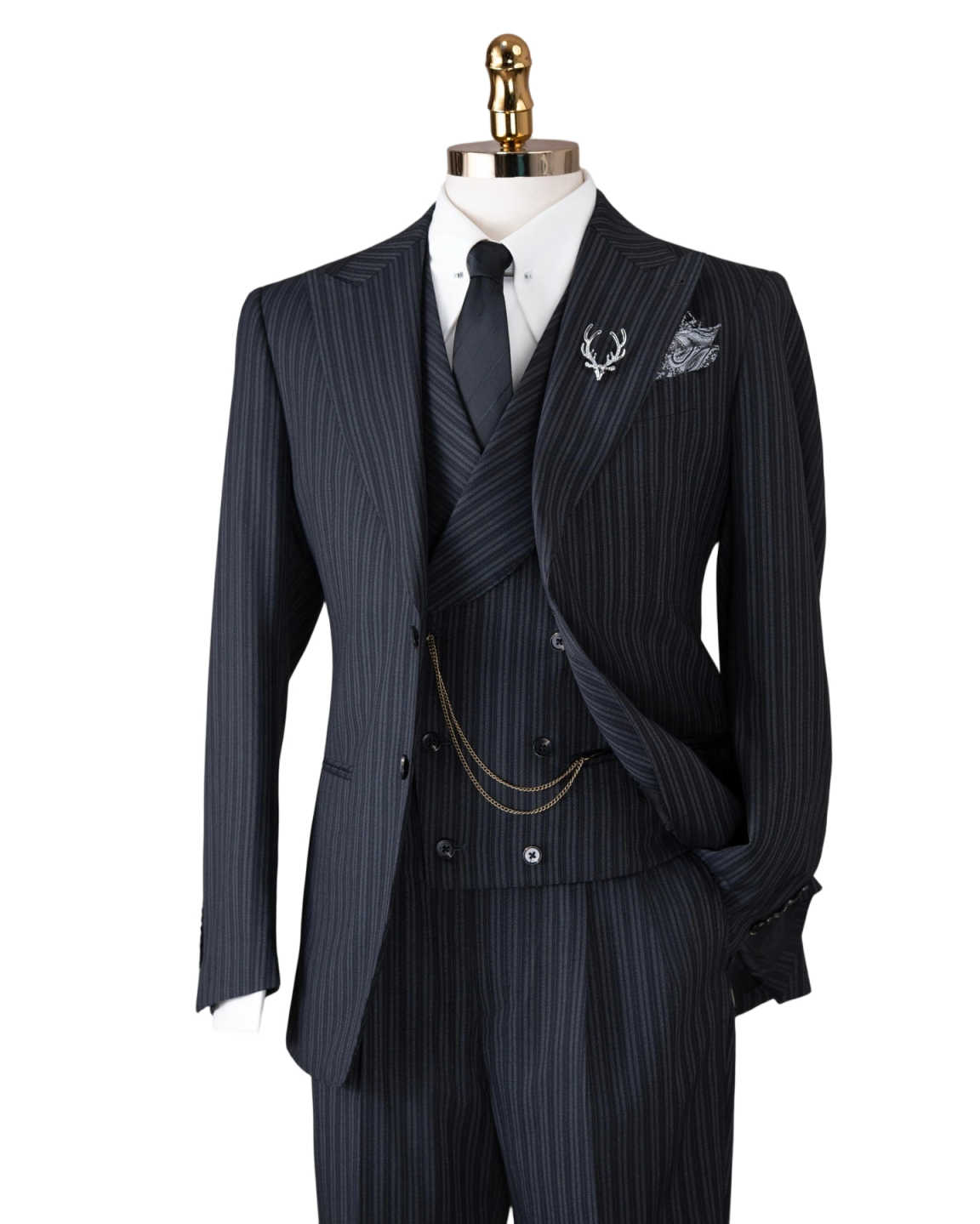 Elegante (Blazer+Vest+Pants) Men's Fashion Business Casual Slim Fit Wedding Business Suit Elegant Man Suit