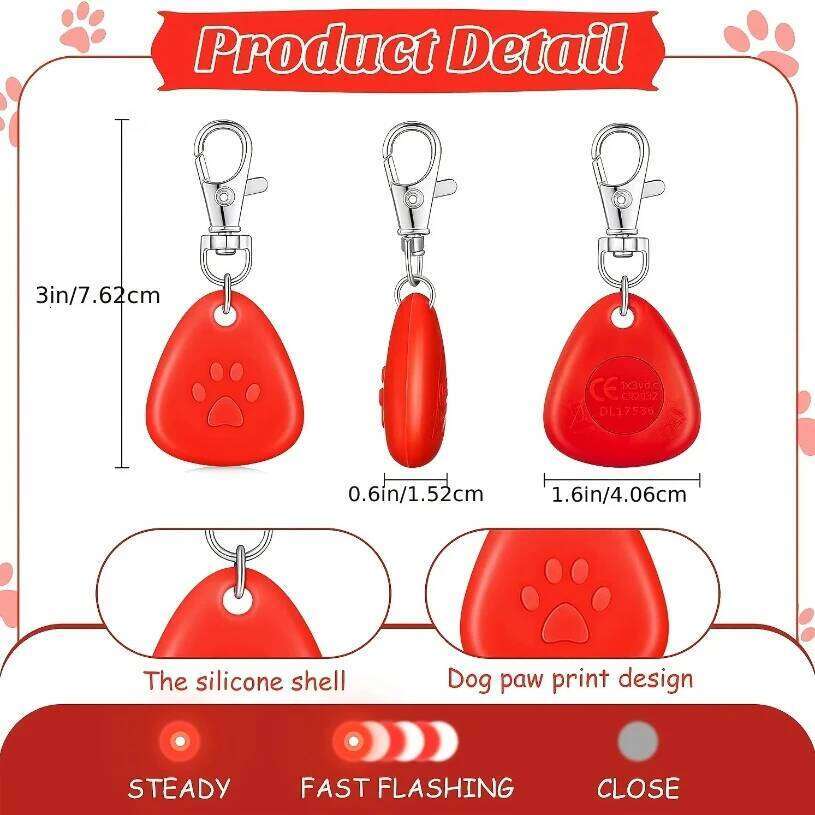 Silicone LED Pet waterproof collar light outdoor walking safety luminous dog tag battery