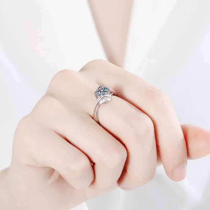 18K gold for women pt950 platinum moissanite jewelry fashion to heart ring angel kiss 653