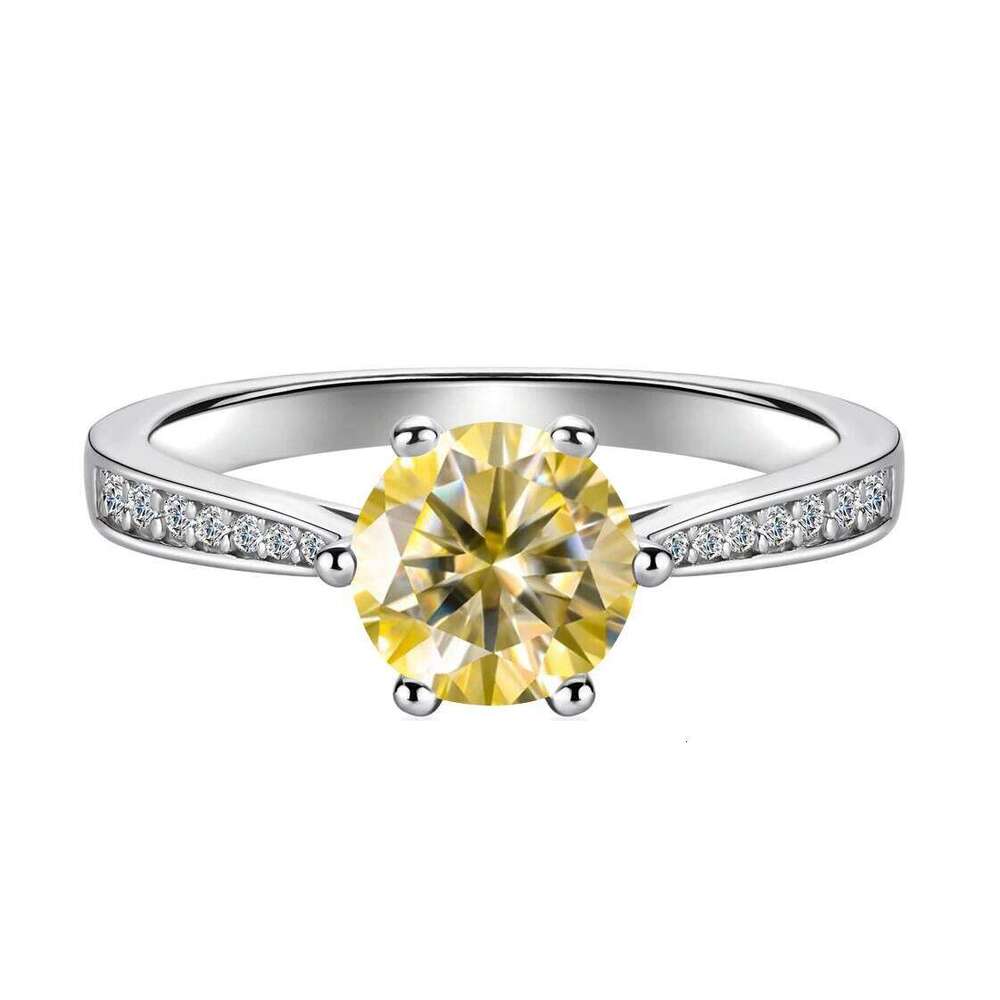 1.0 Ct 6.5mm d color vvs moissanite ring for charm lady 925 Sterling Sliver Wedding Band Sparkling Diamonds Fine Jewelry GRA d38