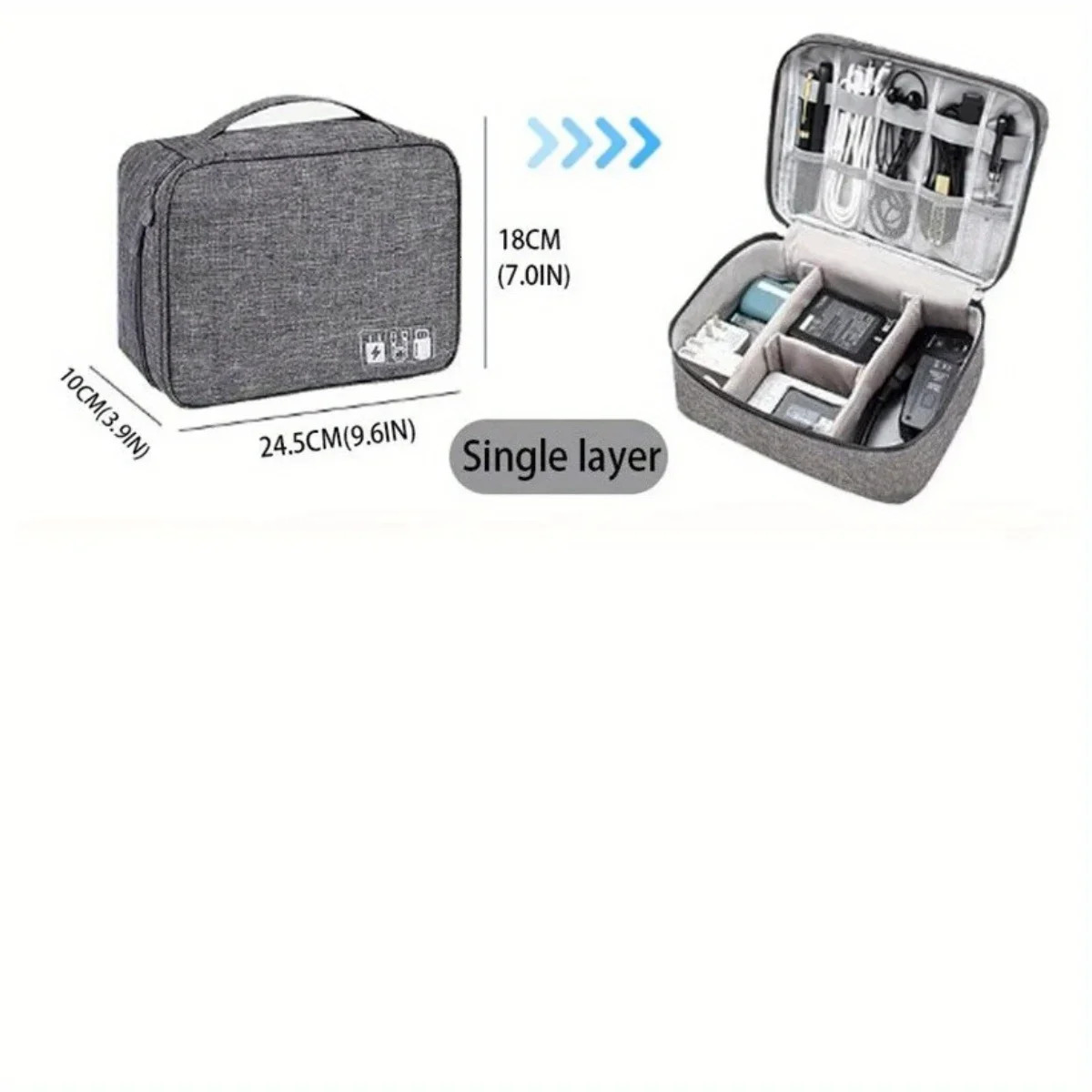 Portable Travel Cable Storage Bag Digital Electronic Organizer Case for USB Cables Chargers Plugs Accessories 251224