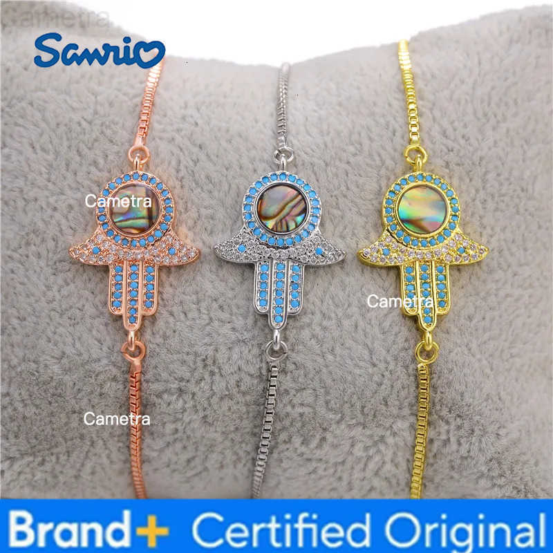 Sanrio Juya New Design Women Christmas Gift Jewelry Micro Pave Zircon Floating Hello Cat Connector Charms Adjustable Chains Bracelets H251229