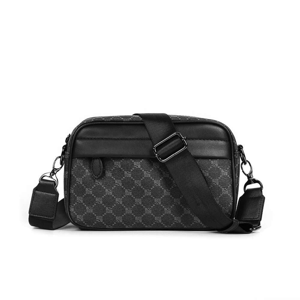 Fashion Trendy Messenger Single Plaid Crossbody Casual Business Leather Men S Small Shoulder Bag High Quality Luxury Bag