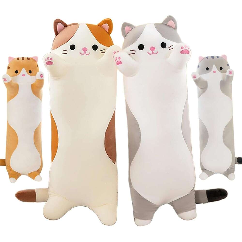 2026 New Long Cat Plush , Cute Stuffed Animal Kitten Soft Huggable Toy For Kids And Adults, 1Pcs, 50Cm/Orange Designer