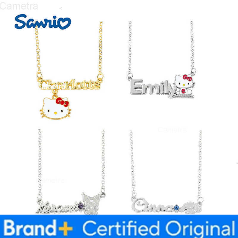 Sanrio Cartoon Cute Kuromi Necklace Fashion Letter Cinnamon Neckchain For Women Girls Birthday Party Pendant Jewelry Gifts H251229