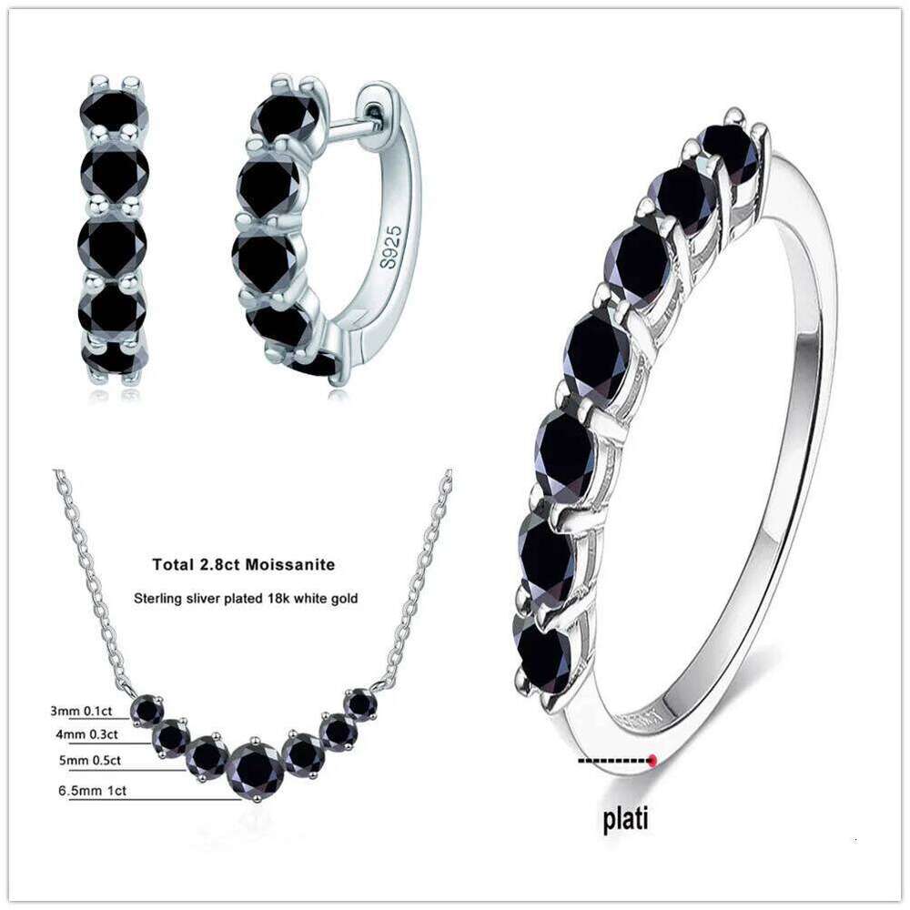 4.5ct moissanite 925 sterling silver lab Diamond Sets for Women with ring earring necklkace female dating party set gifts 121