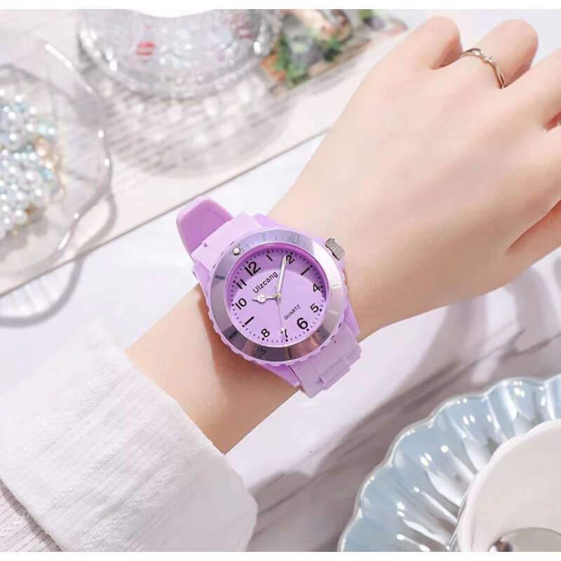 Children's Cute Boys And Girls Elementary Waterproof Shockproof Colorful Jelly Junior High School Ins Niche Watch