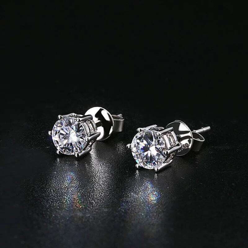 2ct 8mm Moissanite Earrings for Women Lab Grown Diamond Ear Studs 925 Sterling Silver Fine Jewelry Gift 710