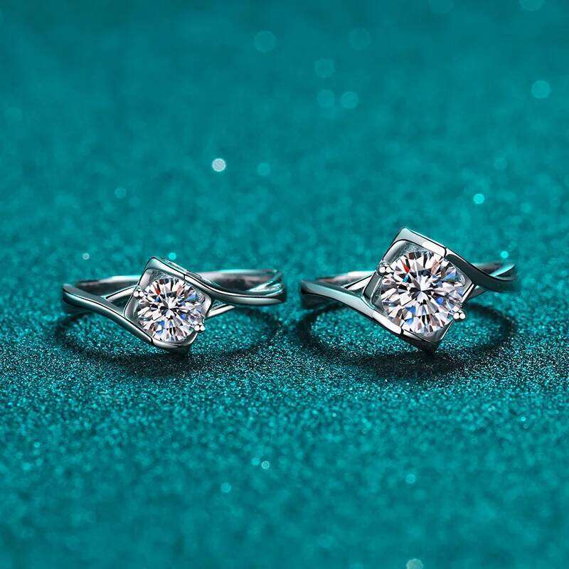 18K gold for women pt950 platinum moissanite jewelry fashion to heart ring angel kiss 653