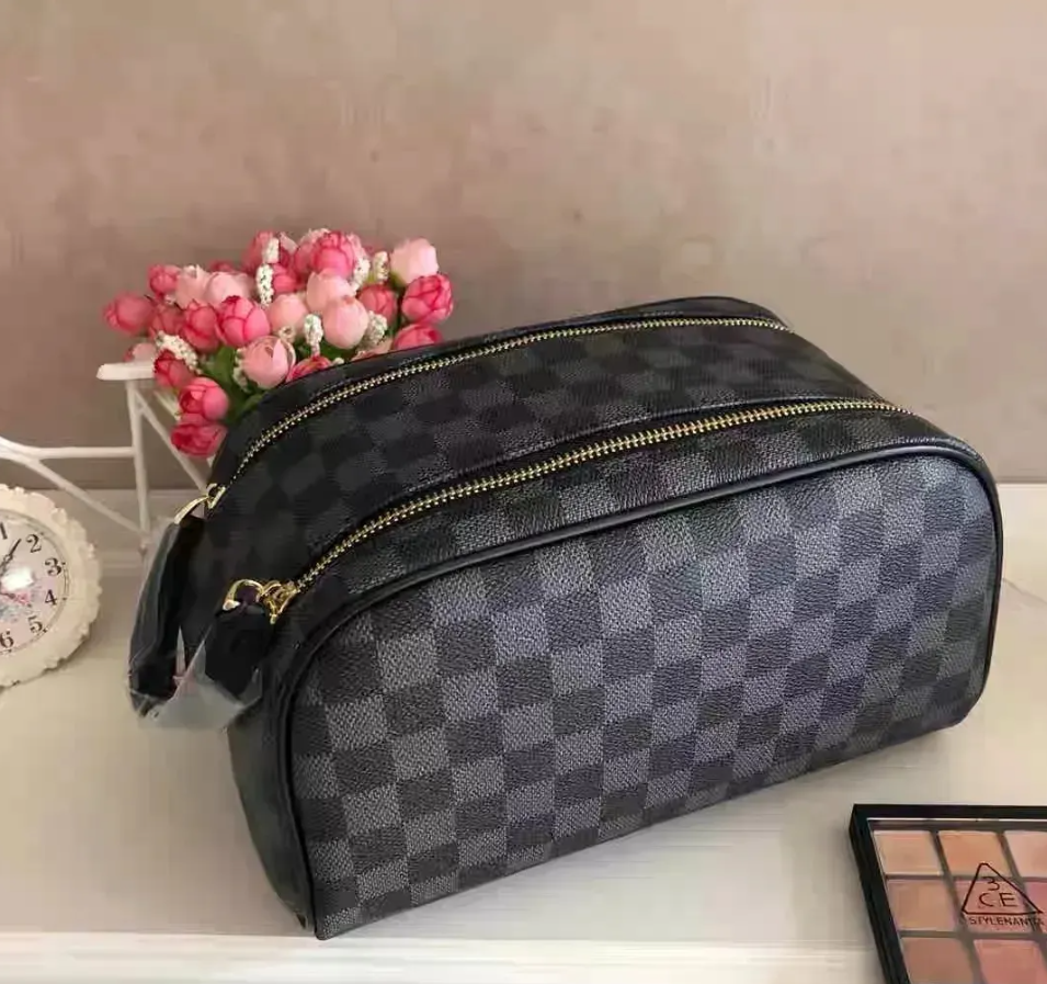 12A quality Men Womens Double zipper Makeup Bag Designer Women WashBag Large Capacity Cosmetic Bags Toiletry Bag classic Man Travelling Toilet Bag