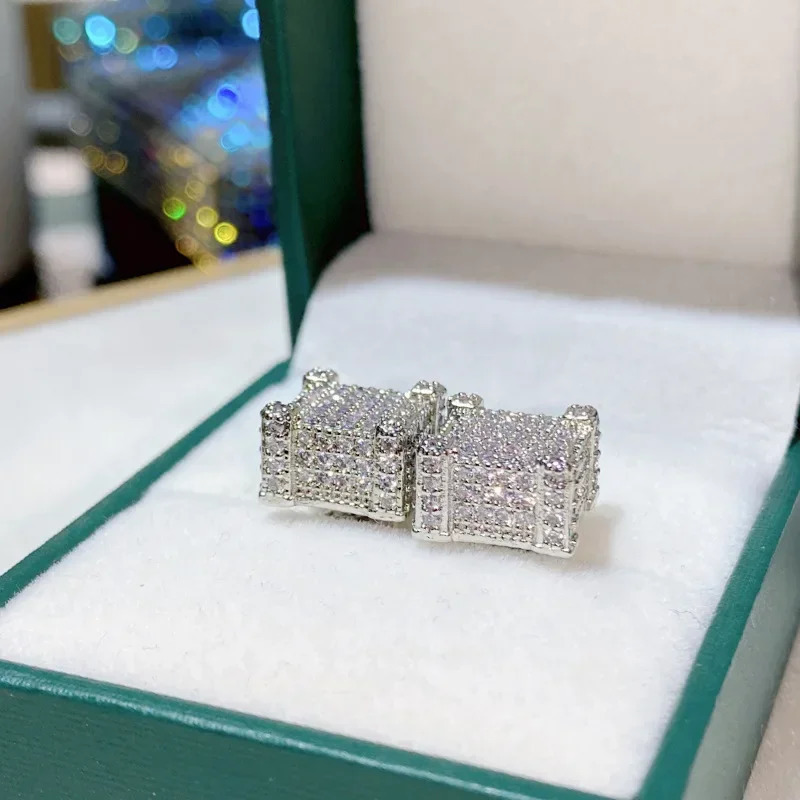 MDL Moissanit1 Style Square Earrings Earring Rap Men And Women Personalized Earrings Powder Full Diamond Earrings 251224