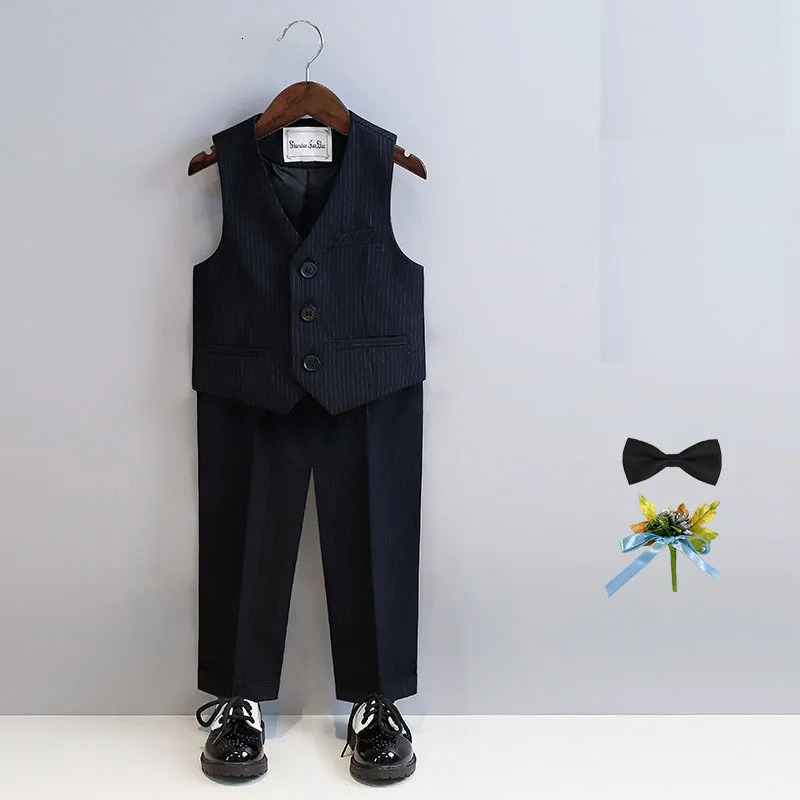 Children Black Piano Suit Kids Wedding Party Pograph Suit Flower Boys Tuxedo Dress born Baby 1 Year Birthday Costume 251218