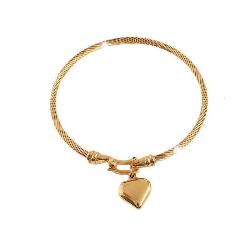 Horseshoe Heart-Shaped Bracelet Bracelet Women Electroplated Stainless Steel Minimalist Threaded Bracelet
