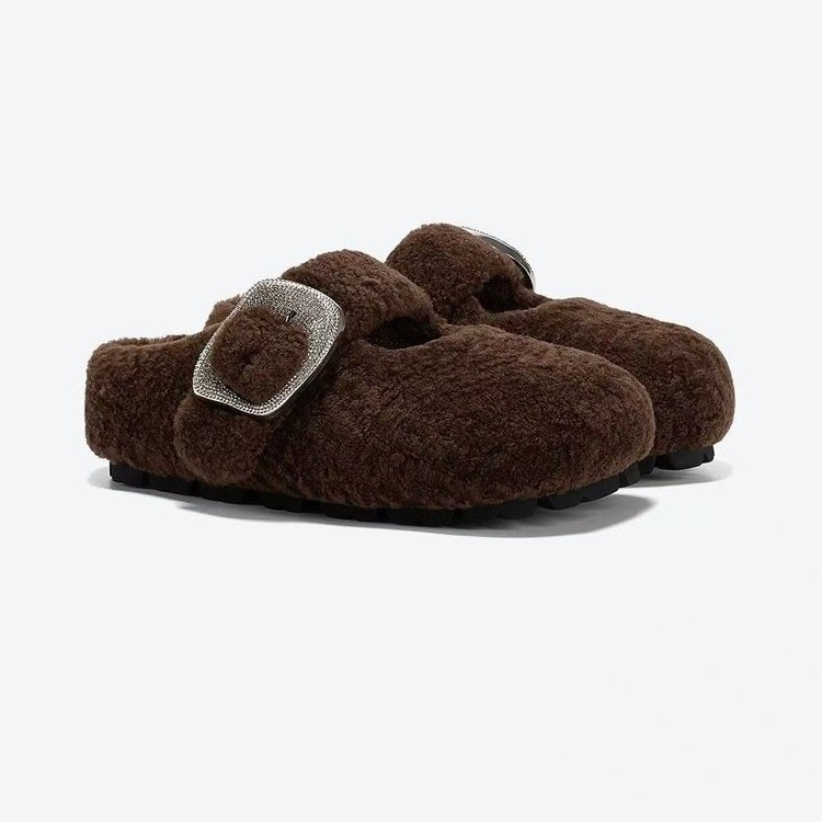 Women's Fleece-Lined Slippers - Warm, Thicker Soles with Closed Toes for Fall/Winter Outdoors