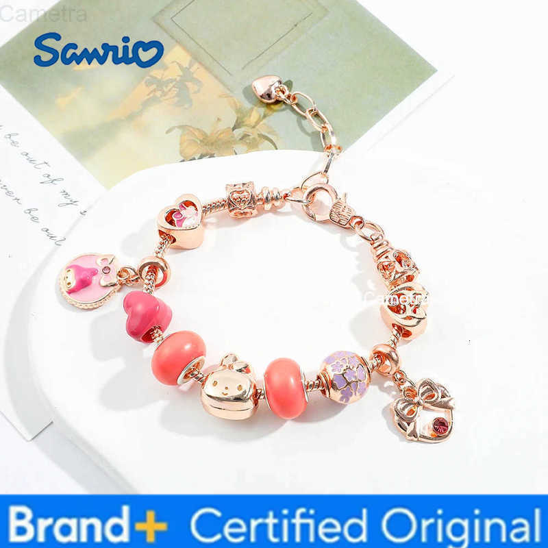 Sanrio Anime Cute My Melody Bracelet Cartoon Figure Melody Charm Beads Pendant DIY Bracelet Bangle Kawaii Accessories Gifts H251229