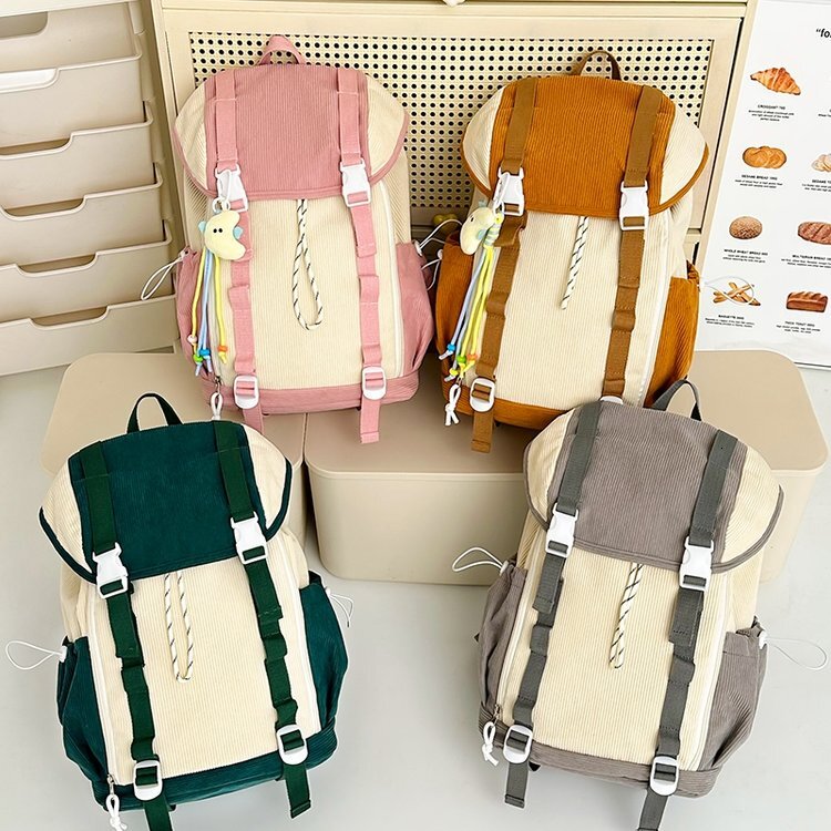 Linen twill ladies' travel backpack for outdoor use