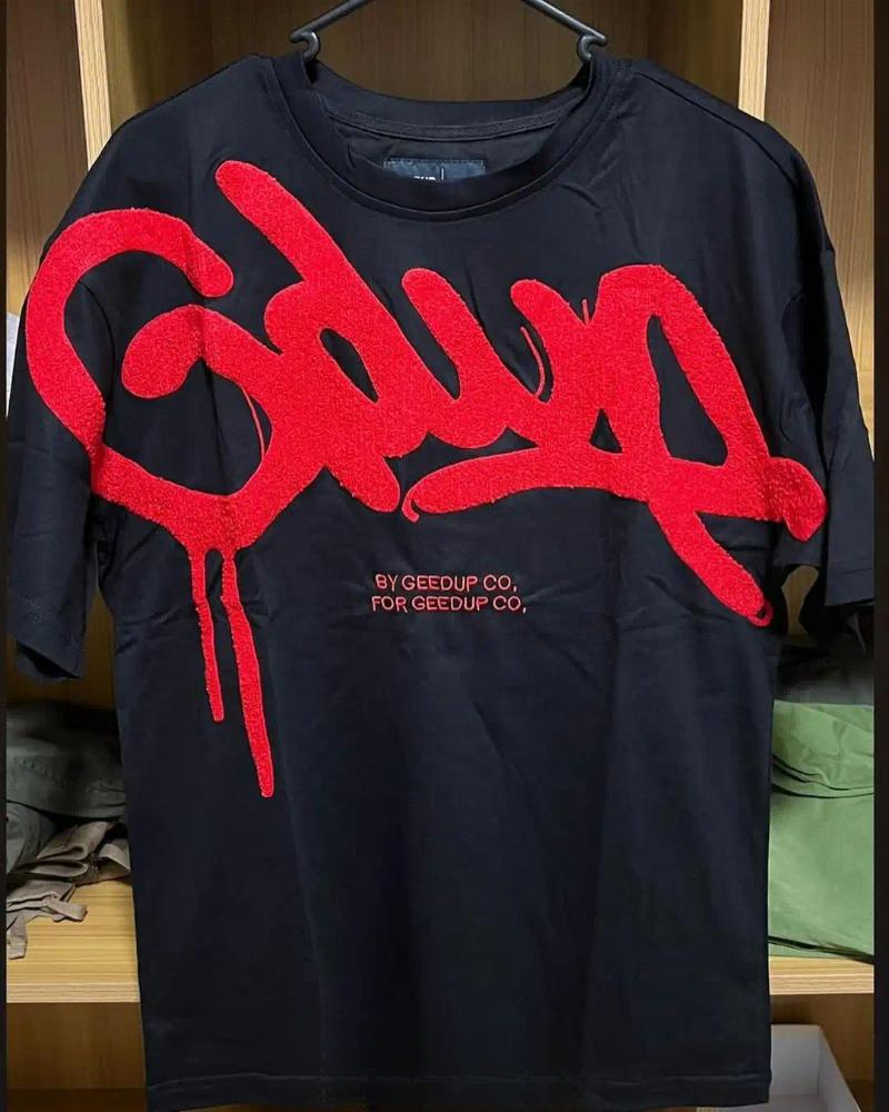 GEEDUP Men's T Shirts Shirt Retro Harajuku Men Women Letter Printing Casual Sweatshirt Tee Fashion Gothic Short Sleeves Tops