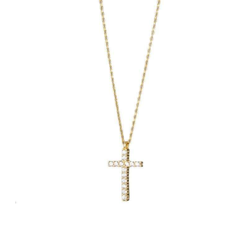Cross Pendant Necklace Designer Necklace Diamond-Studded Necklace Light Luxury Versatile Collarbone Chain