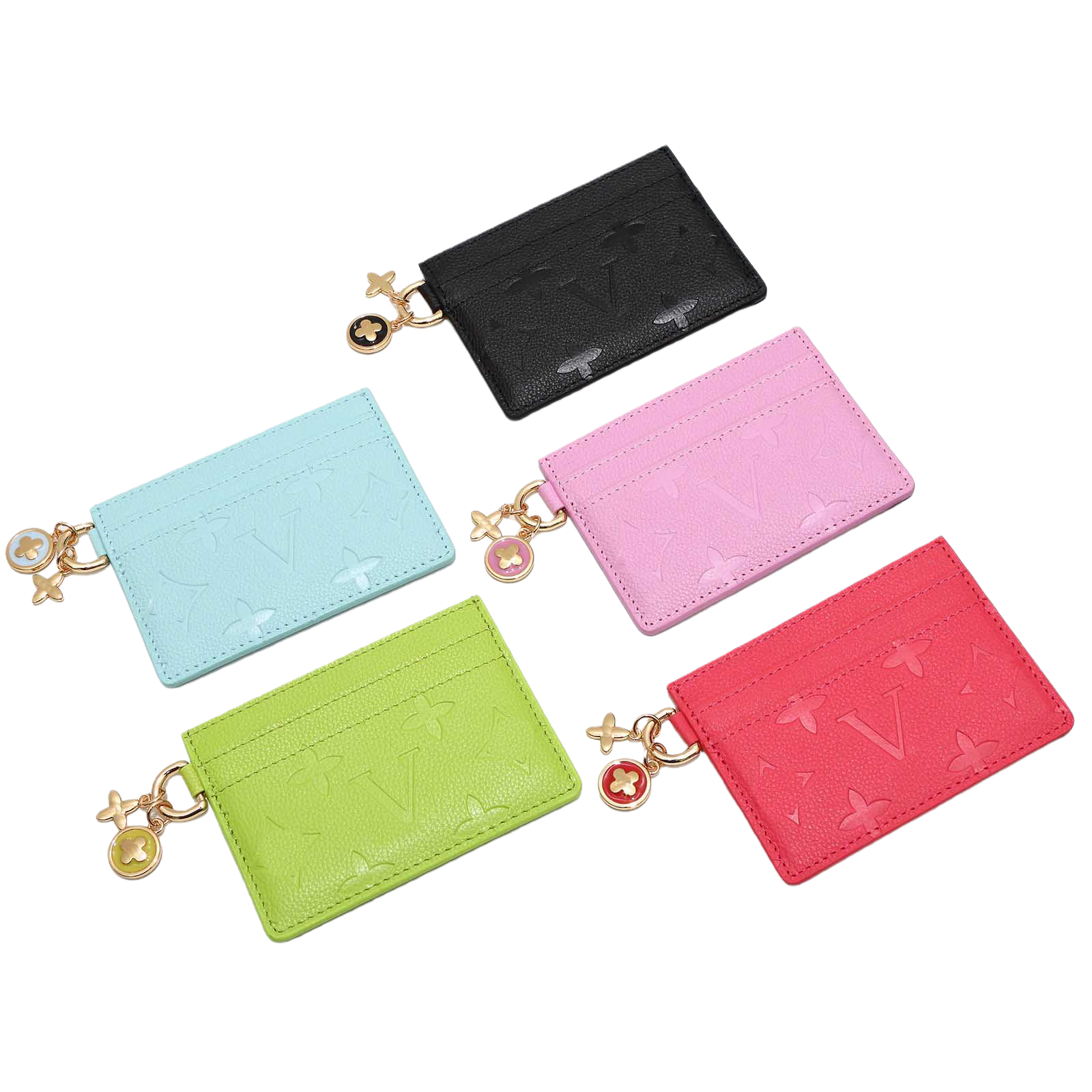 New Classic Card Pack Designer Leather Credit Card Holder Metal Flower Decoration Wallet Short Case Business Card Purse Brown Women Men Key Coin Famous 10A