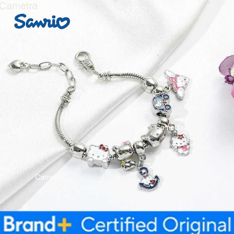 Sanrio Hello Kitty Bracelet Charms Metal KT Bangles Women Accessories Bracelets Y2k Jewelry Making Kit Kids Girlfriend Gift H251229
