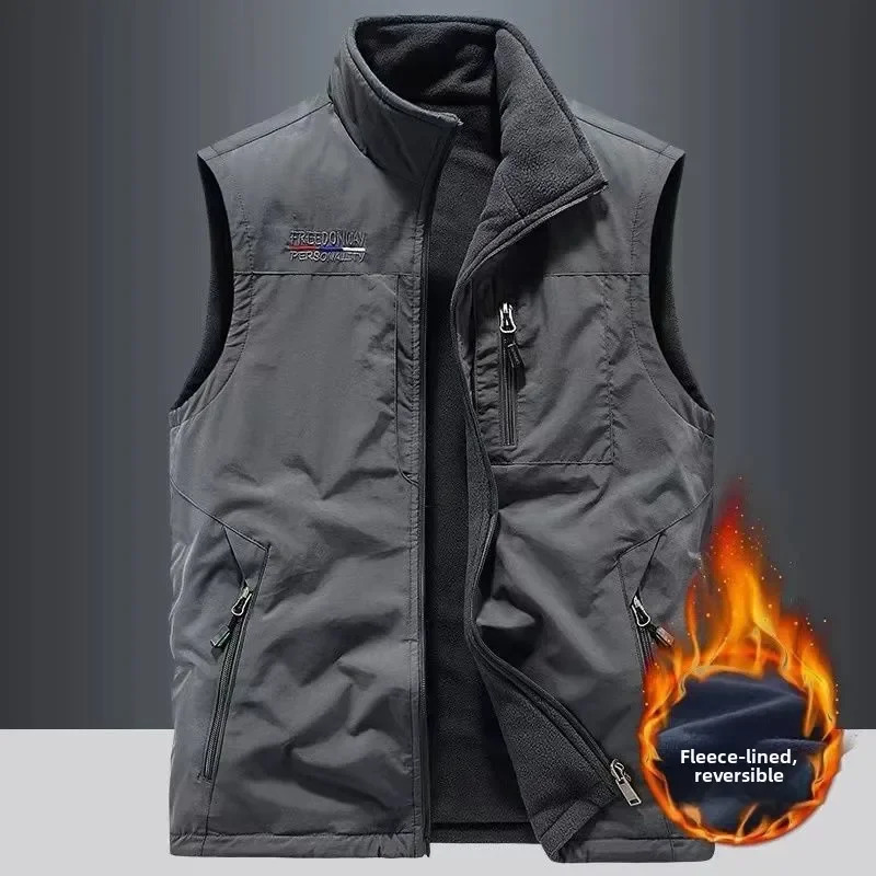 Men Outdoor High Quality Sports Leisure Windproof Breathable Sleeveless Thick Vest Fashionable and Warm Comfort 251225