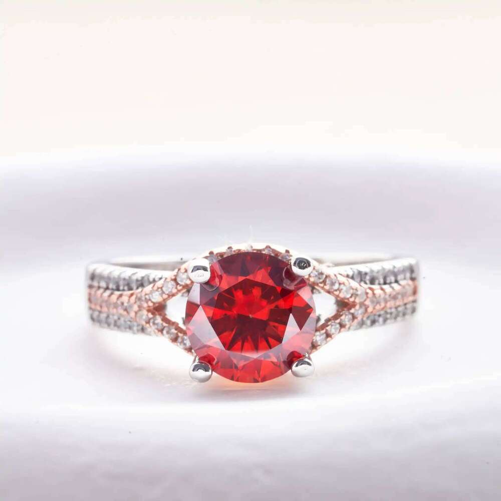 Luxury 2ct 8mm Solitaire Moissanite Ring 925 Sterling Silver Engagement Wedding Rings for Women Jewelry with Certificate 704