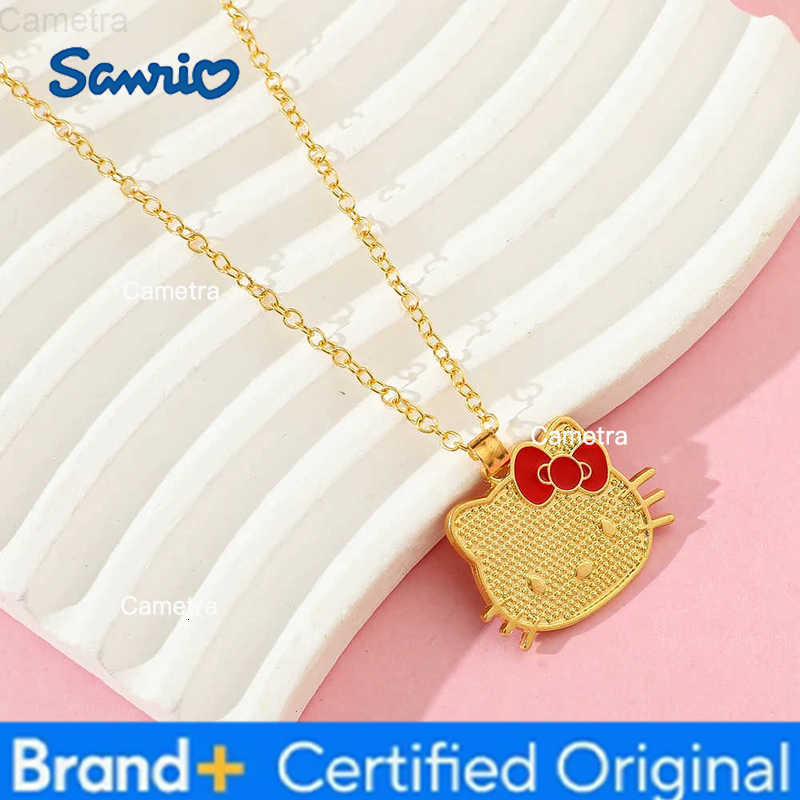 Sanrio Anime Hello Kitty Necklace Cartoon Figure KT Cat Metal Pendant Necklace Kawaii Jewelry Accessories Gifts H2512291