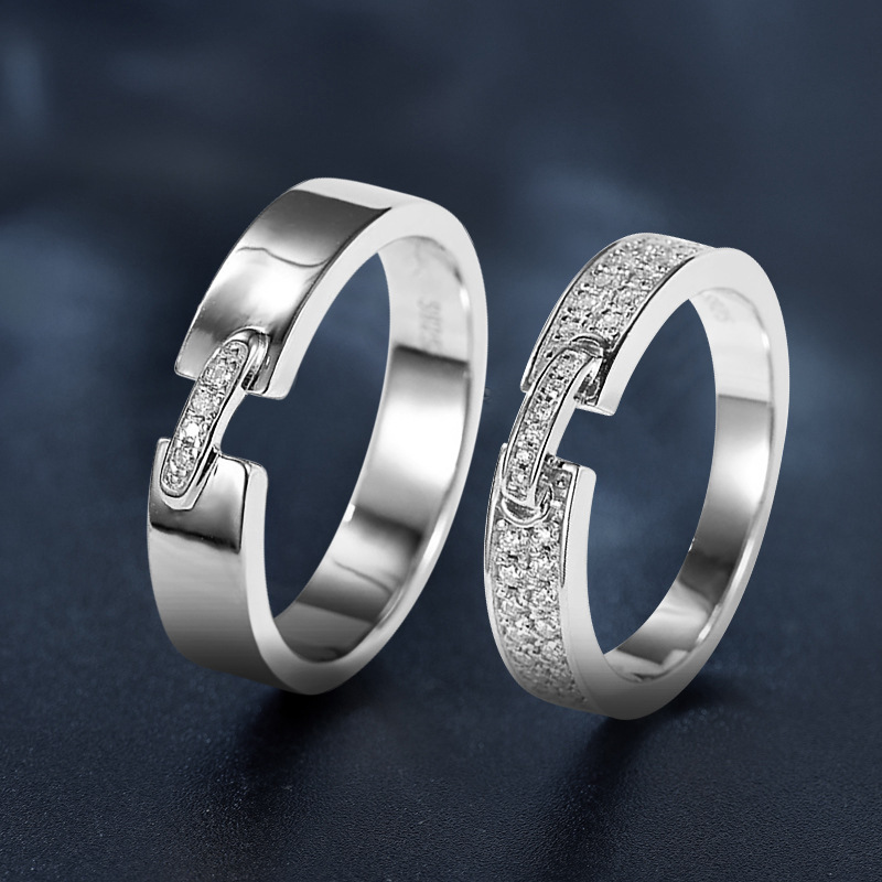 Exquisite Moissanite Couple Ring With Lifelong Matching Ring Simple Wedding Proposal Ring Boutique Love Birthday Gift Ring