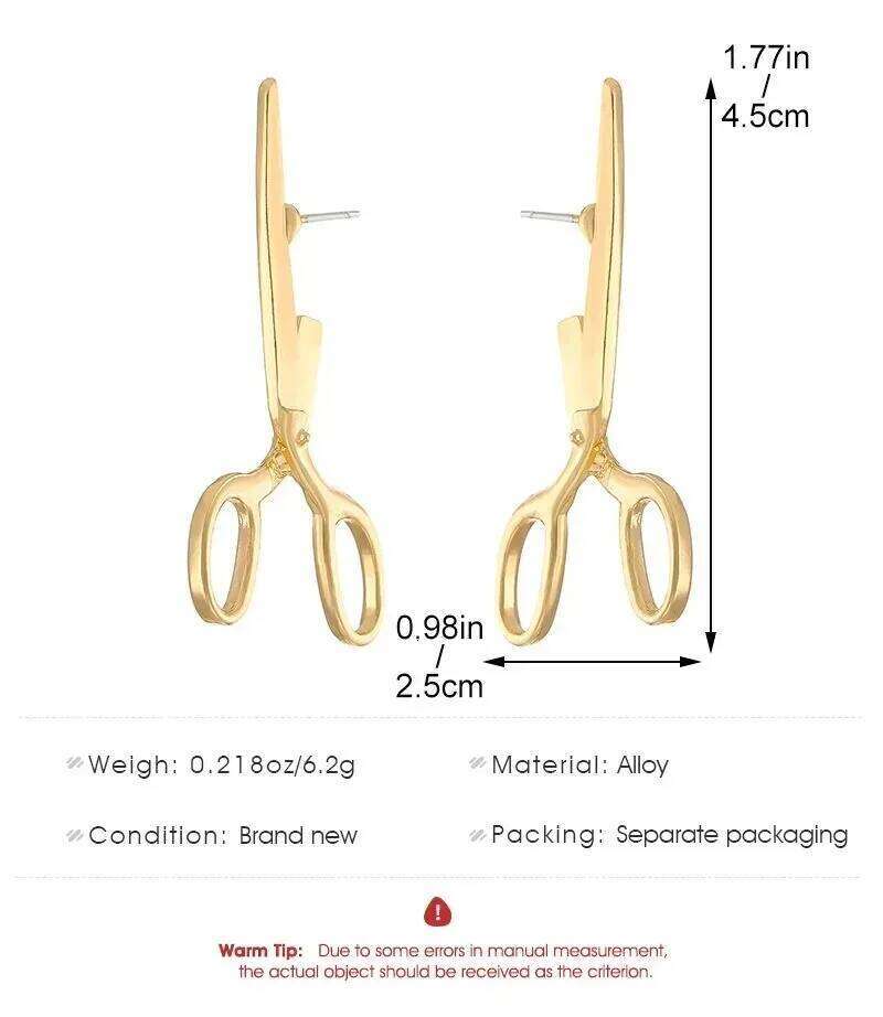 Fashion Creative New Retro Scissors Ear Studs for Personalized Women Hip Hop Rock Party Holiday Gift Perforated Earrings C251227