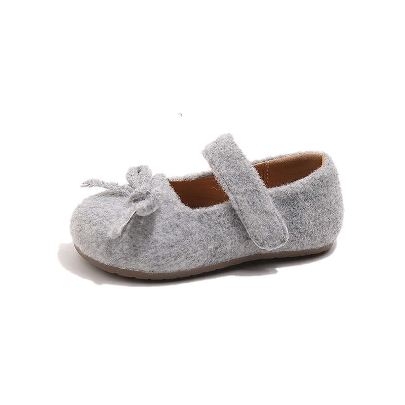 INS French Style Small Leather 2025 Spring and Autumn New Korean Version Girls' Felt Bow Princess Soft Sole Single Shoes