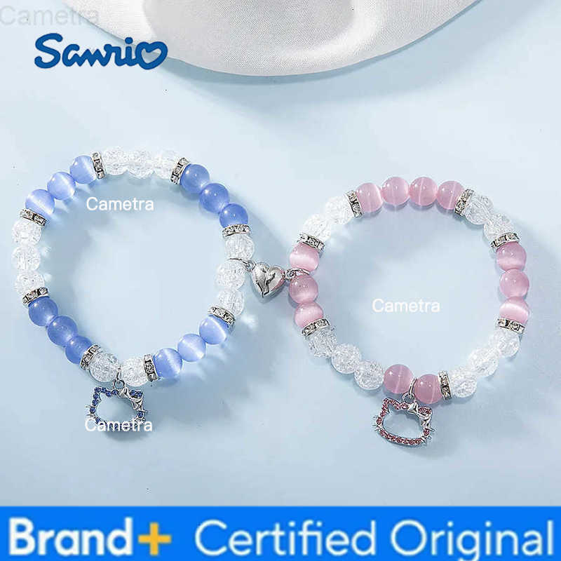 Sanrio Cartoon Cat Spider Kitty Bracelets Matching Heart Magnetic Attract Charm Friendship Bracelets Gift for Couples Halloween Jewelry H251229