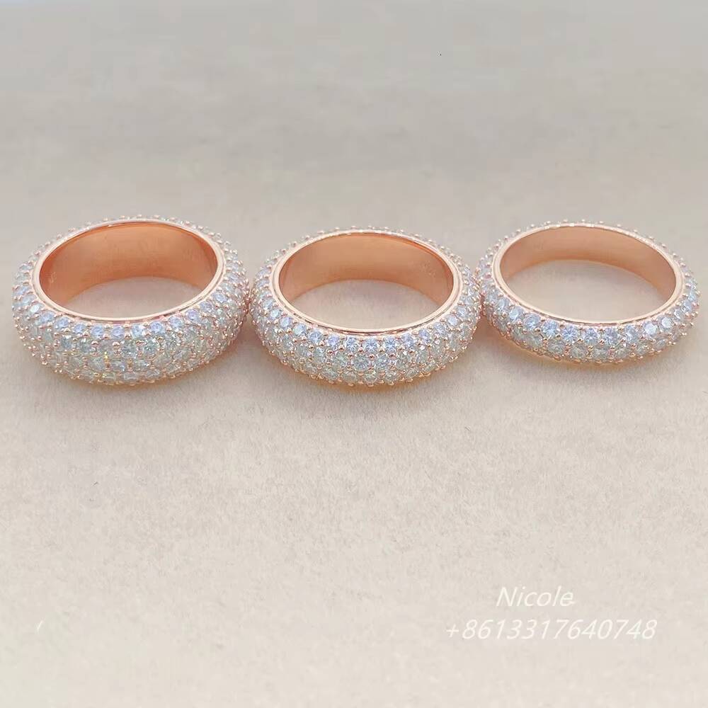 14k 18k Gold Plated 4 Rows Moissanite Engagement Ring Diamond Wedding Band Vvs Moissanite Men Ring