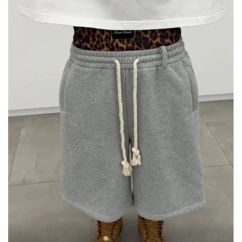 American high street fashion Y2K double waist embroidered n casual loose five quarter shorts 251223