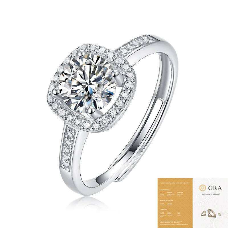 1ct 6.5mm D Color Moissanite Engagement Ring for Women 925 Sterling Silver Gold Plated Solitaire Rings Wholesale 379
