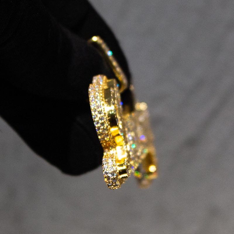 Custom Moissanite Pendant Name 925 Silver Yellow Gold Plated Fully Vvs Iced Out Hip Hop Moissanite Pendant