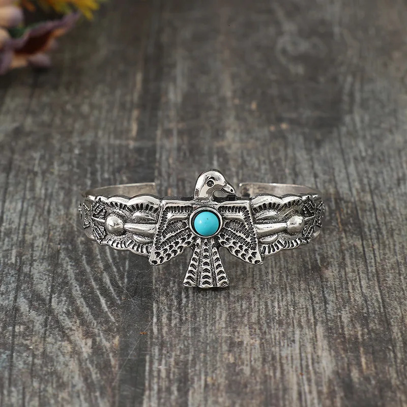 Birds Turquoise Bracelet Bangle Cuff Gemstone Jewelry for Women Native America Western Cuff Bracelet 251219