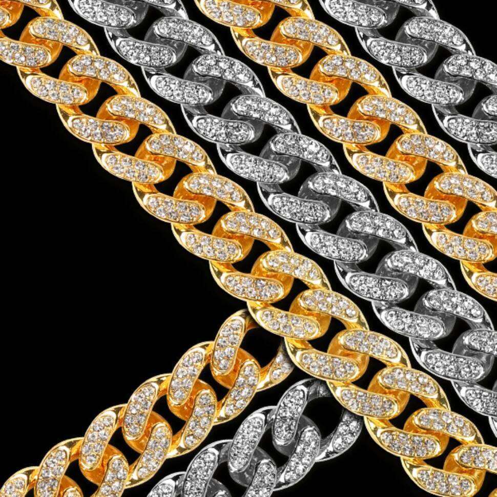 ZAKOL Hip Hop Shiny Cuban Link Chain Necklace Women Men Buling Rhinestone Iced Out Punk Fashion Jewelry Gift