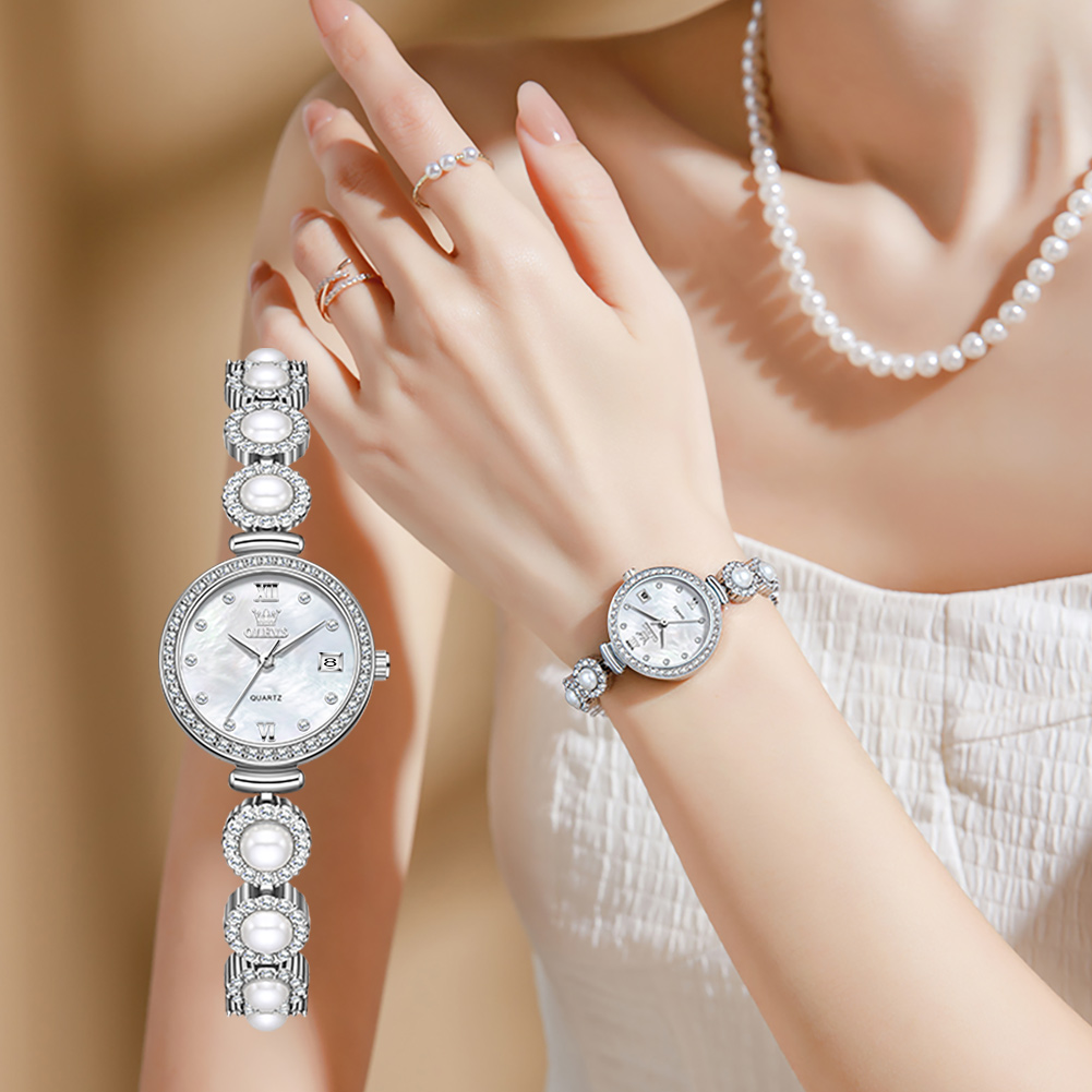 OLEVS Elegant, high-end quartz watch, fashionable, retro, exquisite, niche, diamond studded strap, waterproof, luminous watch
