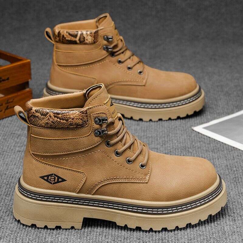 2025 New Martin British Style Non-Slip Thick Sole Versatile Workwear Retro Casual Yellow Boots Internet Celebrity Hot Sale Large Size